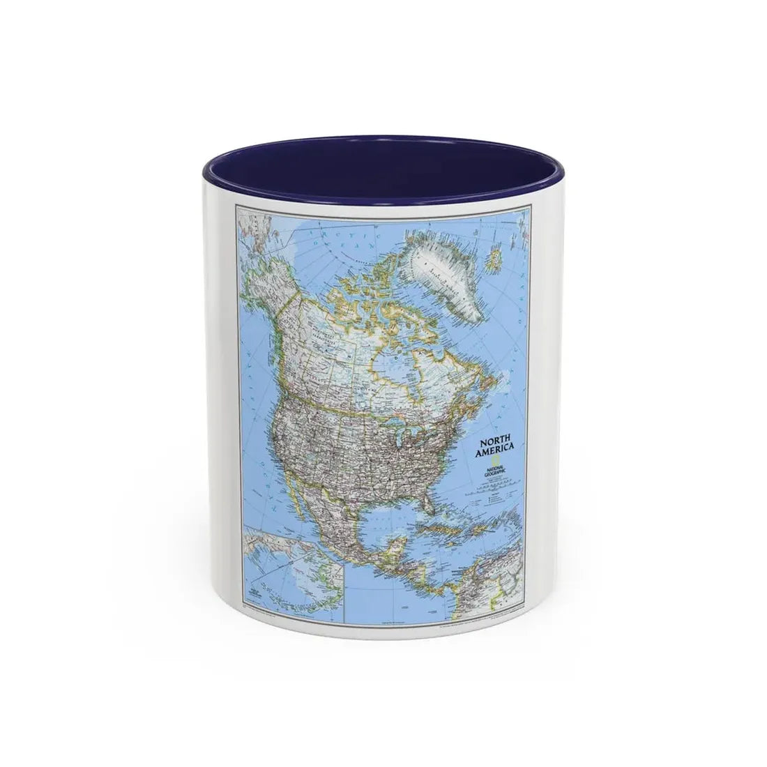 North America (2005) (Map) Accent Coffee Mug 11oz Navy - Go Mug Yourself