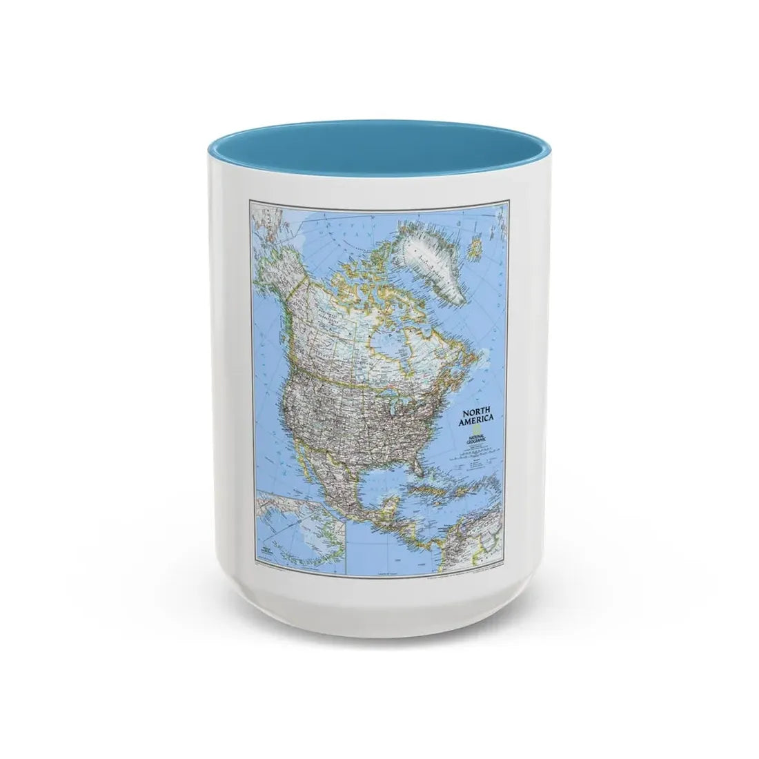 North America (2005) (Map) Accent Coffee Mug 15oz Light Blue - Go Mug Yourself