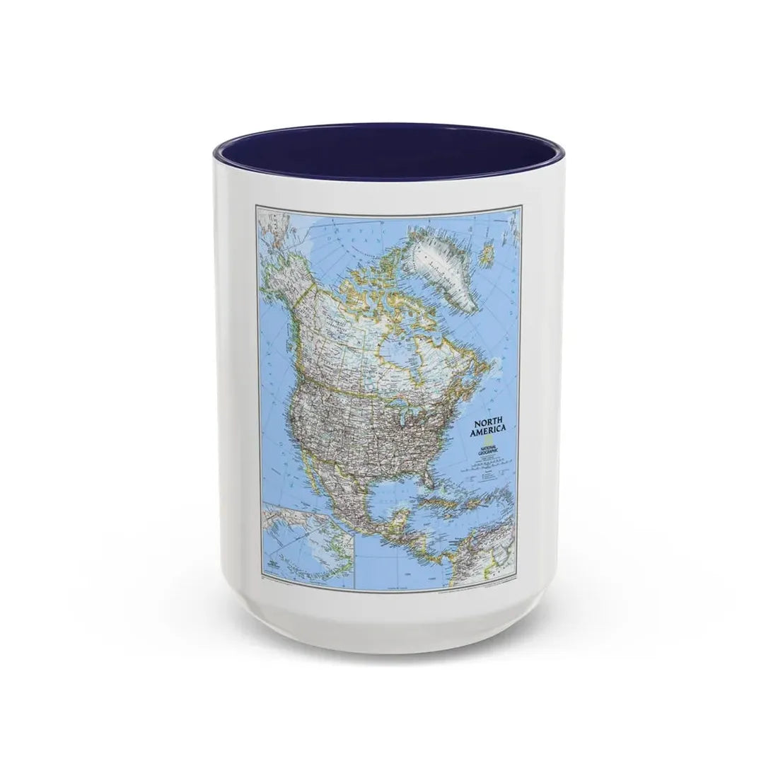 North America (2005) (Map) Accent Coffee Mug 15oz Navy - Go Mug Yourself