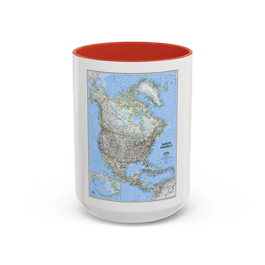 North America (2005) (Map) Accent Coffee Mug 15oz Red - Go Mug Yourself