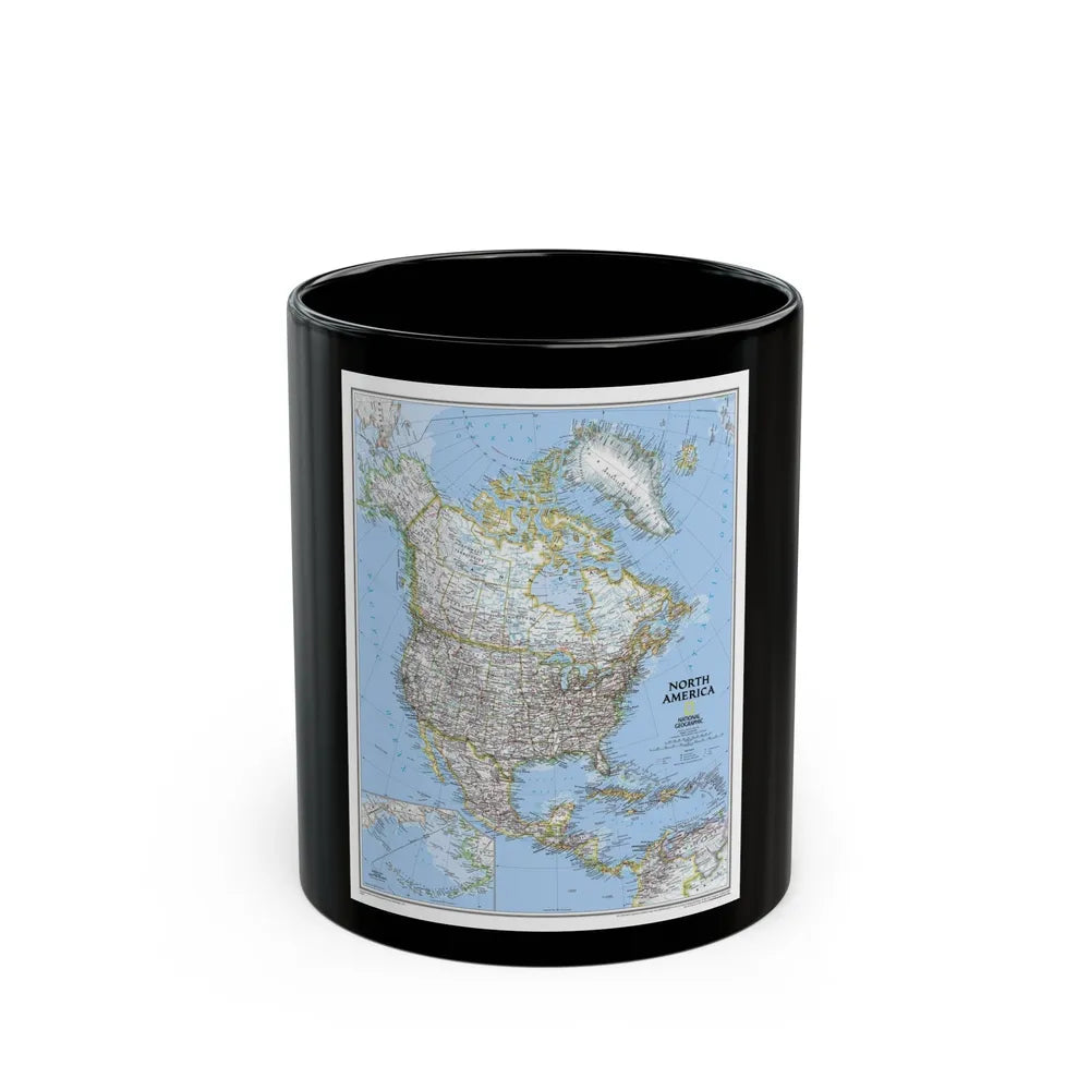 North America (2005) (Map) Black Coffee Mug-11oz-Go Mug Yourself