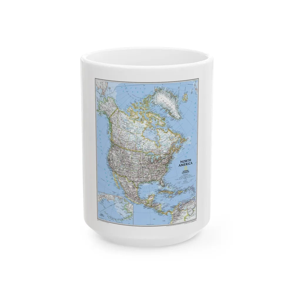 North America (2005) (Map) White Coffee Mug-15oz-Go Mug Yourself