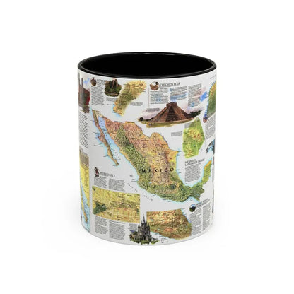 North America - A Traveller's Map of Mexico (1994) (Map) Accent Coffee Mug 11oz Black - Go Mug Yourself