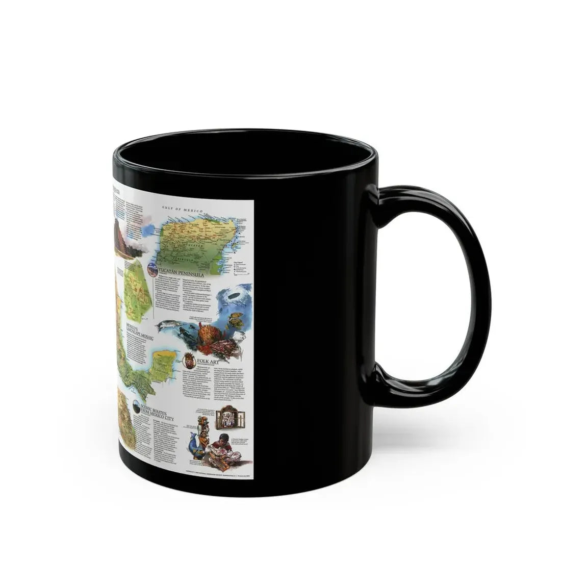 North America - A Traveller's Map of Mexico (1994) (Map) Black Coffee Mug - Go Mug Yourself