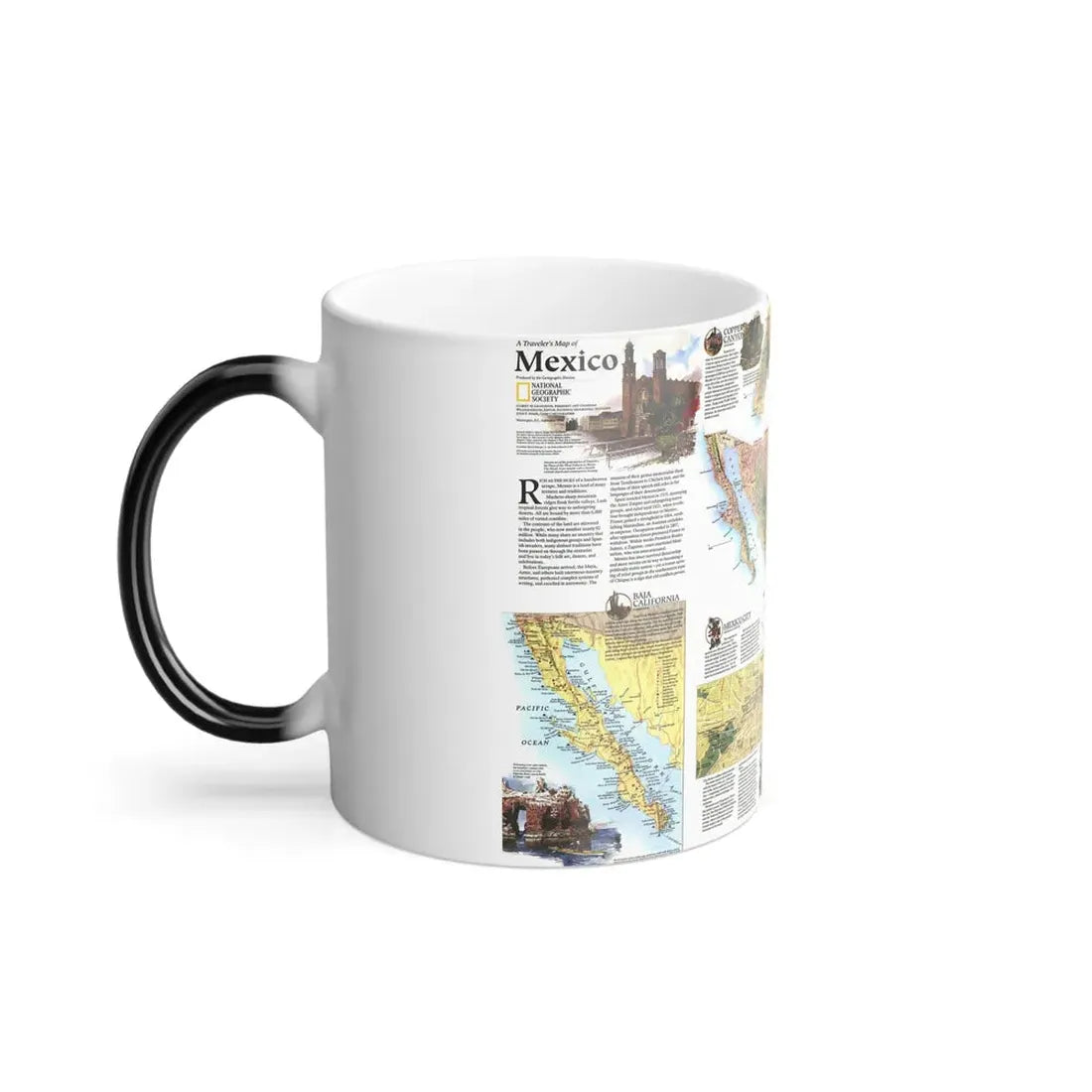 North America - A Traveller's Map of Mexico (1994) (Map) Color Changing Mug 11oz - Go Mug Yourself