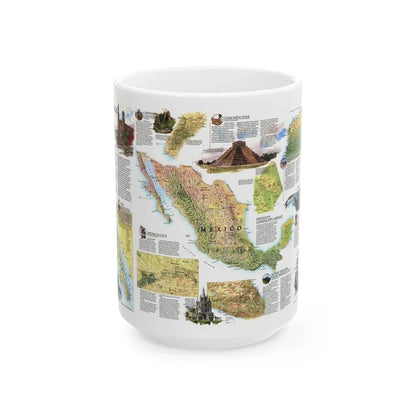 North America - A Traveller's Map of Mexico (1994) (Map) White Coffee Mug 15oz - Go Mug Yourself