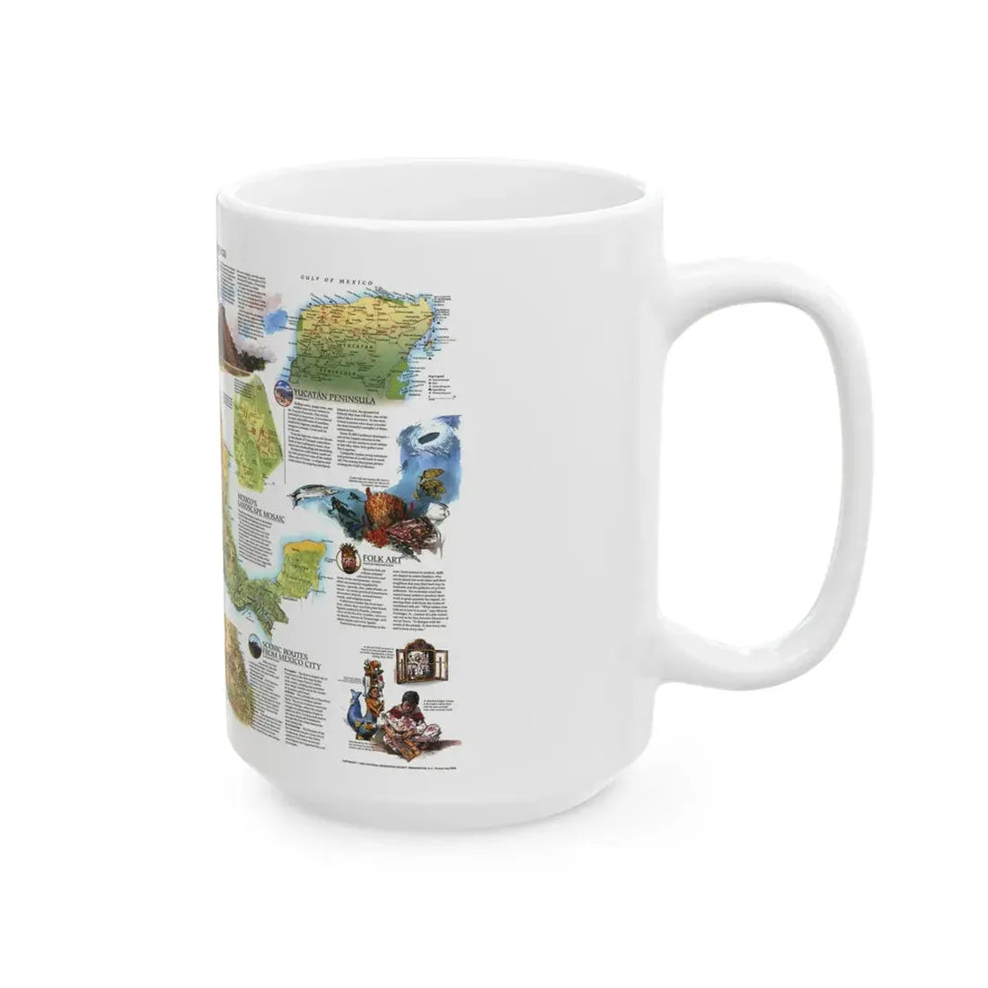 North America - A Traveller's Map of Mexico (1994) (Map) White Coffee Mug - Go Mug Yourself