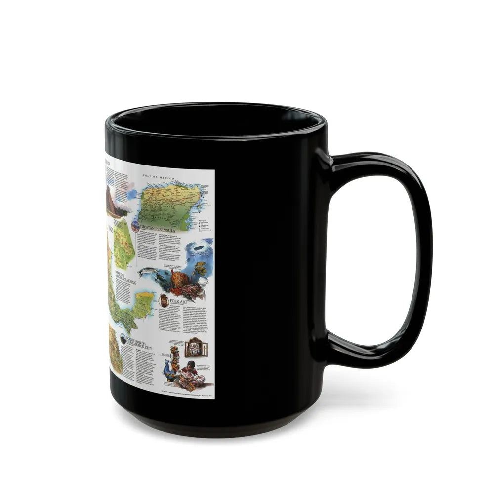 North America - A Traveller's Map of Mexico (1994) (Map) Black Coffee Mug-Go Mug Yourself