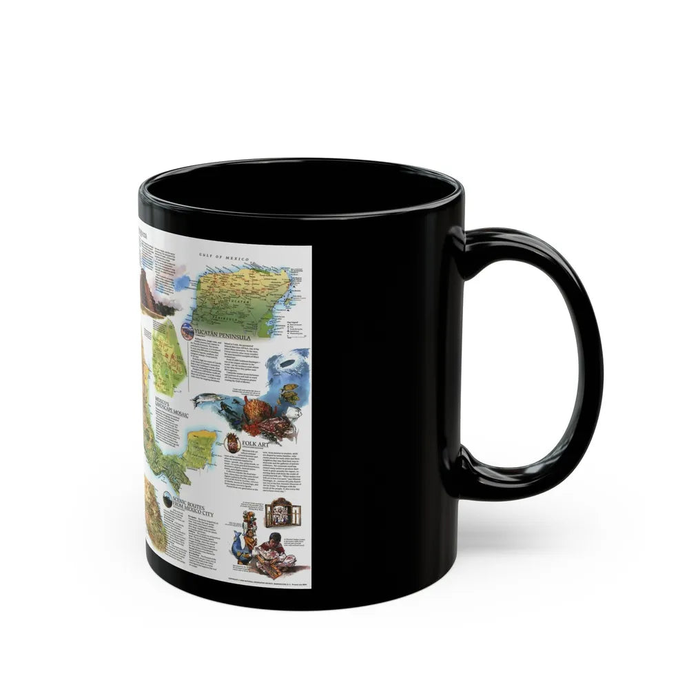 North America - A Traveller's Map of Mexico (1994) (Map) Black Coffee Mug-Go Mug Yourself