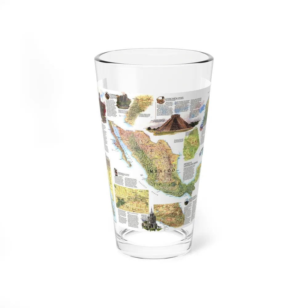 North America - A Traveller's Map of Mexico (1994) (Map) Pint Glass 16oz-16oz-Go Mug Yourself