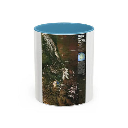 North America - Above the Rockies Through Digital Eyes (1995) (Map) Accent Coffee Mug 11oz Light Blue - Go Mug Yourself