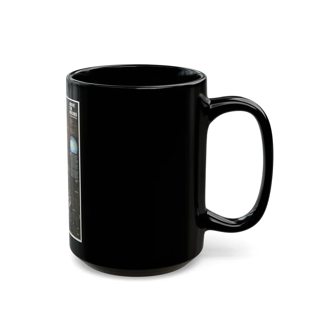 North America - Above the Rockies Through Digital Eyes (1995) (Map) Black Coffee Mug-Go Mug Yourself