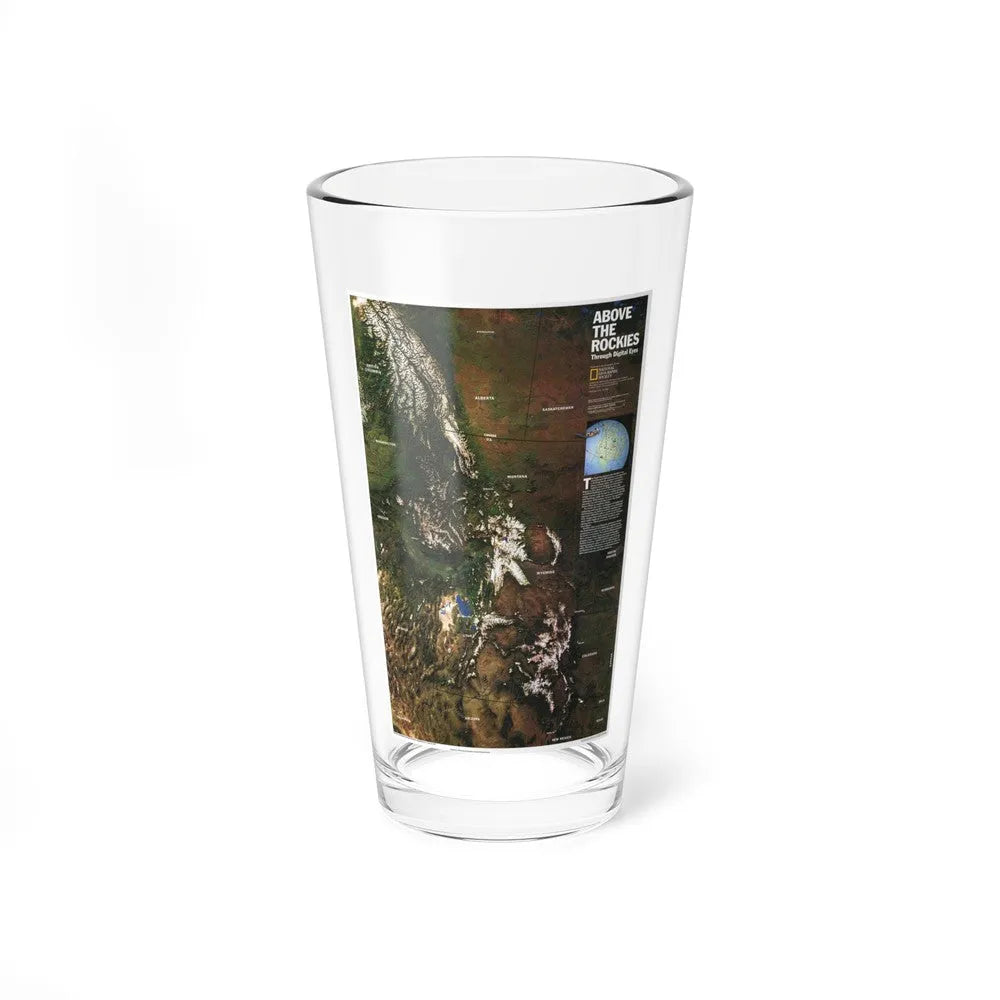 North America - Above the Rockies Through Digital Eyes (1995) (Map) Pint Glass 16oz-16oz-Go Mug Yourself