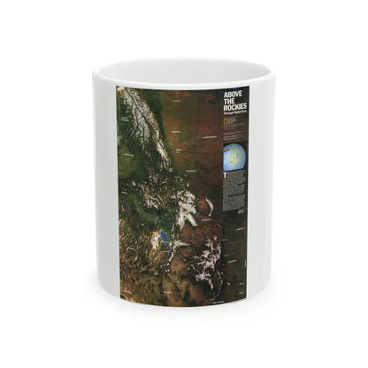 North America - Above the Rockies Through Digital Eyes (1995) (Map) White Coffee Mug 11oz - Go Mug Yourself