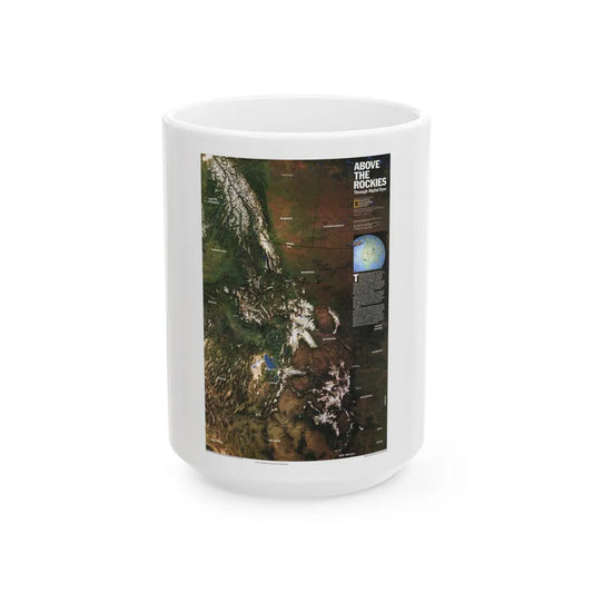 North America - Above the Rockies Through Digital Eyes (1995) (Map) White Coffee Mug-15oz-Go Mug Yourself