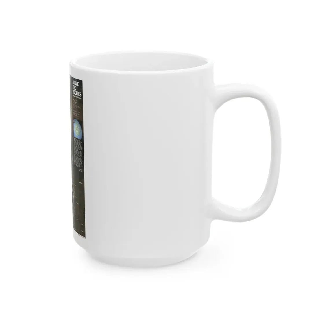 North America - Above the Rockies Through Digital Eyes (1995) (Map) White Coffee Mug - Go Mug Yourself
