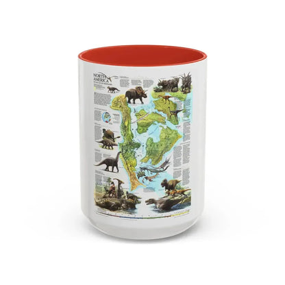 North America - Age of Dinosaurs (1993) (Map) Accent Coffee Mug 15oz Red - Go Mug Yourself
