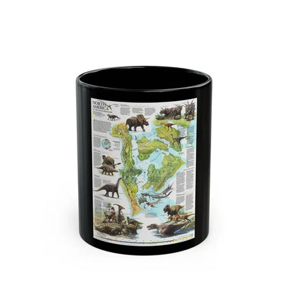 North America - Age of Dinosaurs (1993) (Map) Black Coffee Mug 11oz - Go Mug Yourself