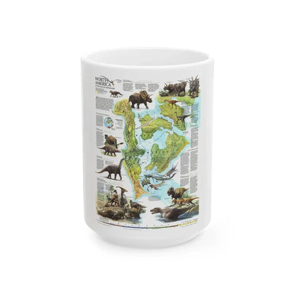 North America - Age of Dinosaurs (1993) (Map) White Coffee Mug 15oz - Go Mug Yourself
