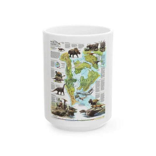 North America - Age of Dinosaurs (1993) (Map) White Coffee Mug 15oz - Go Mug Yourself