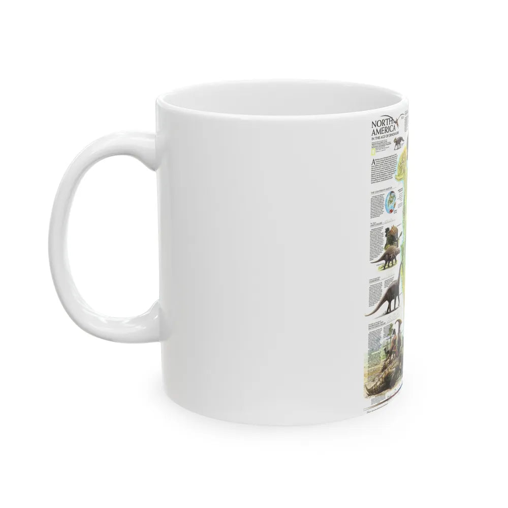 North America - Age of Dinosaurs (1993) (Map) White Coffee Mug-Go Mug Yourself