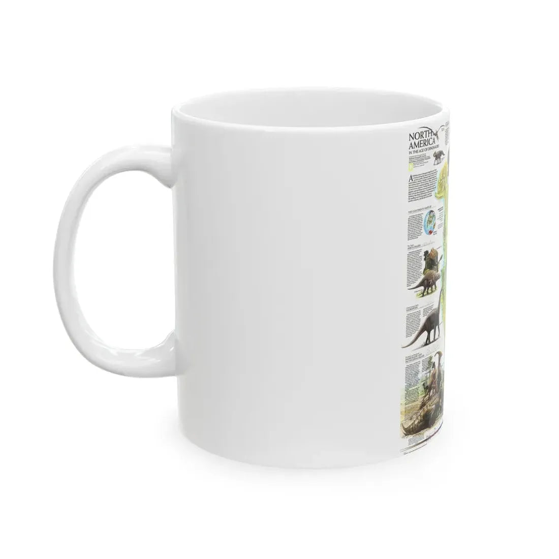 North America - Age of Dinosaurs (1993) (Map) White Coffee Mug - Go Mug Yourself
