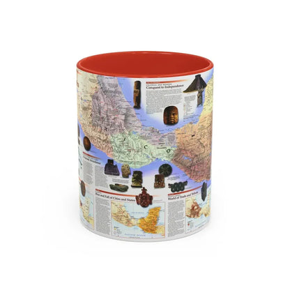 North America - Ancient Mesoamerica (1997) (Map) Accent Coffee Mug 11oz Red - Go Mug Yourself
