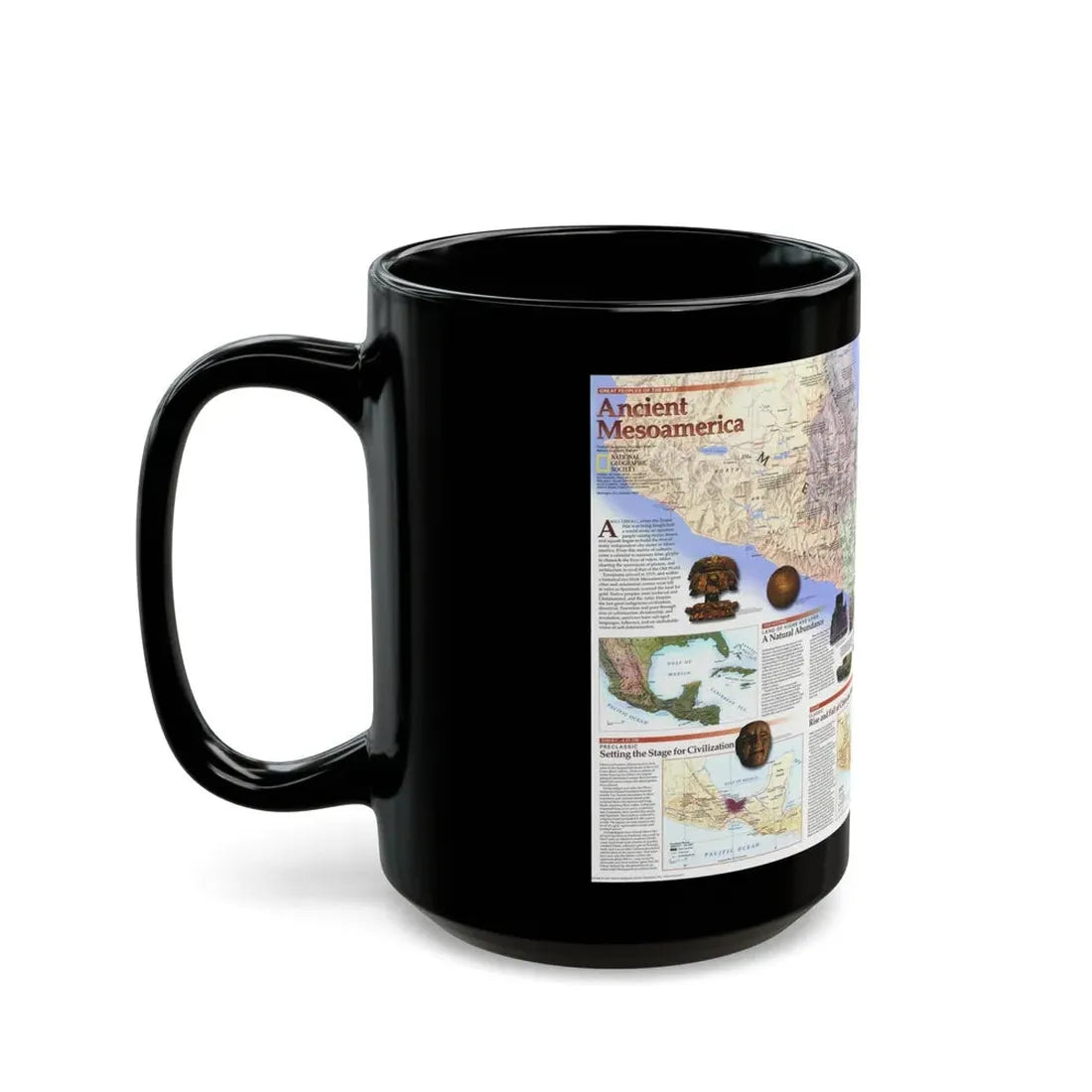 North America - Ancient Mesoamerica (1997) (Map) Black Coffee Mug - Go Mug Yourself