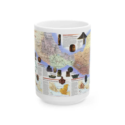 North America - Ancient Mesoamerica (1997) (Map) White Coffee Mug 15oz - Go Mug Yourself
