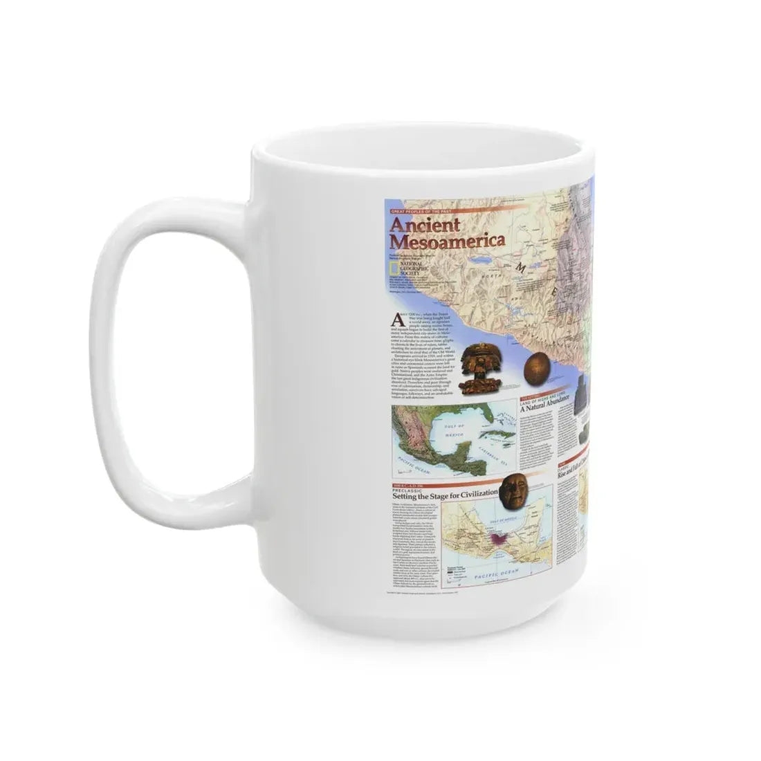 North America - Ancient Mesoamerica (1997) (Map) White Coffee Mug - Go Mug Yourself