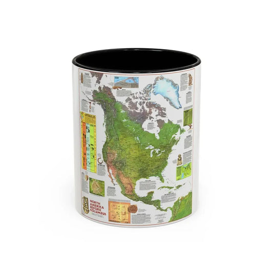 North America - Before Columbus (1972) (Map) Accent Coffee Mug 11oz Black - Go Mug Yourself