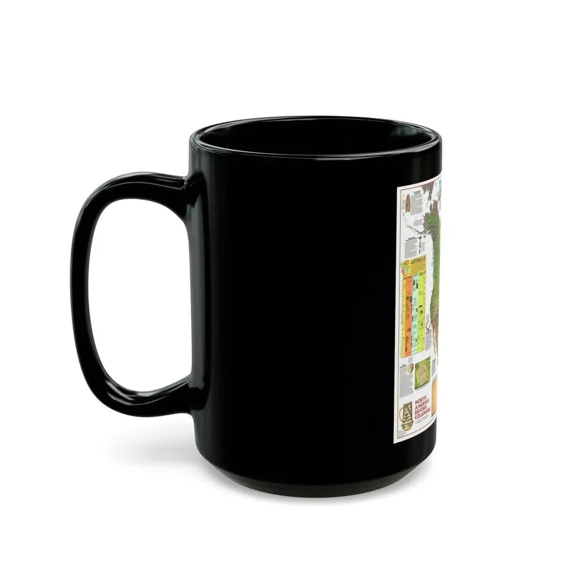 North America - Before Columbus (1972) (Map) Black Coffee Mug - Go Mug Yourself