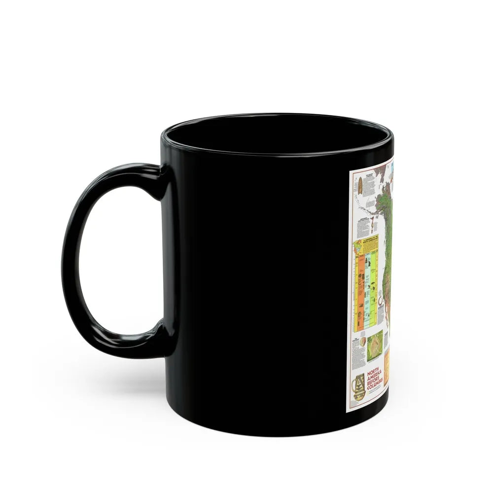 North America - Before Columbus (1972) (Map) Black Coffee Mug-Go Mug Yourself