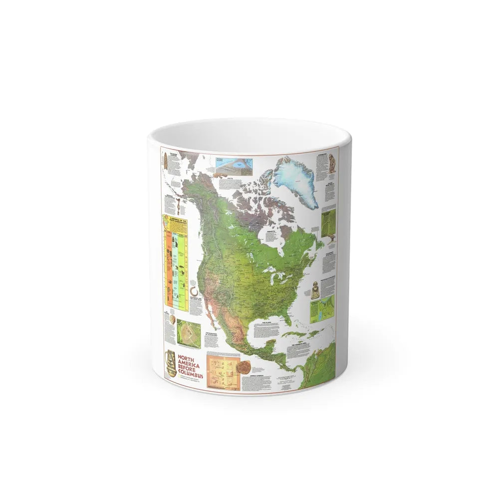 North America - Before Columbus (1972) (Map) Color Changing Mug 11oz-11oz-Go Mug Yourself