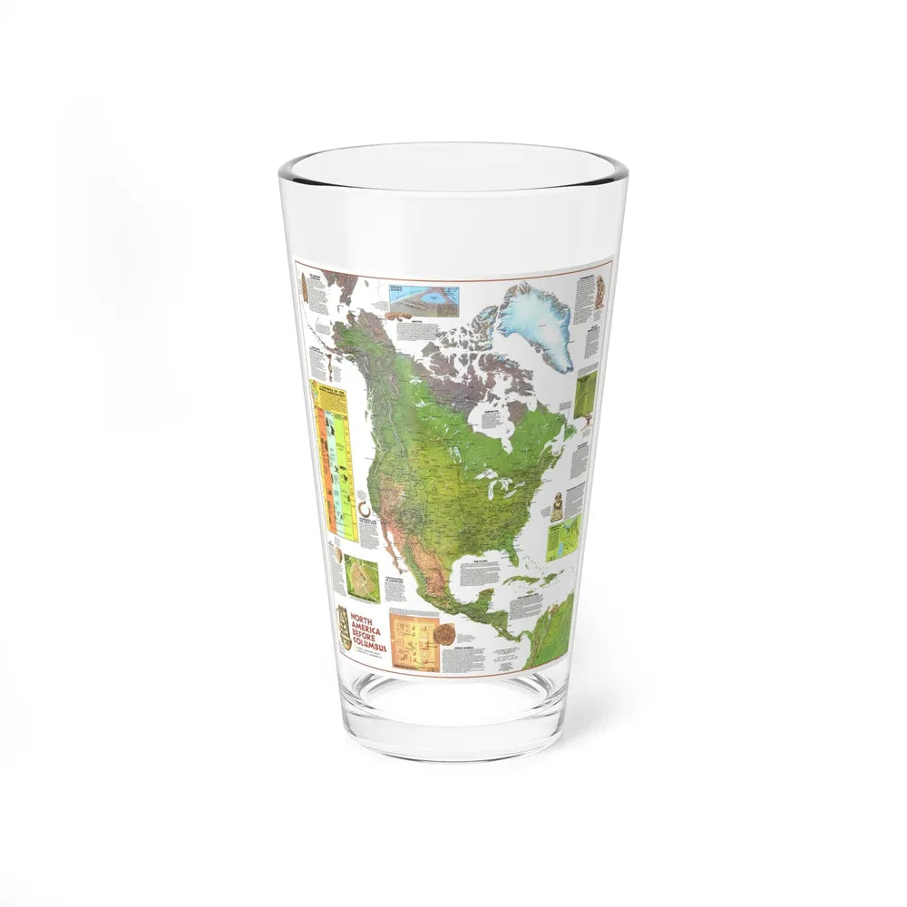 North America - Before Columbus (1972) (Map) Pint Glass 16oz-16oz-Go Mug Yourself