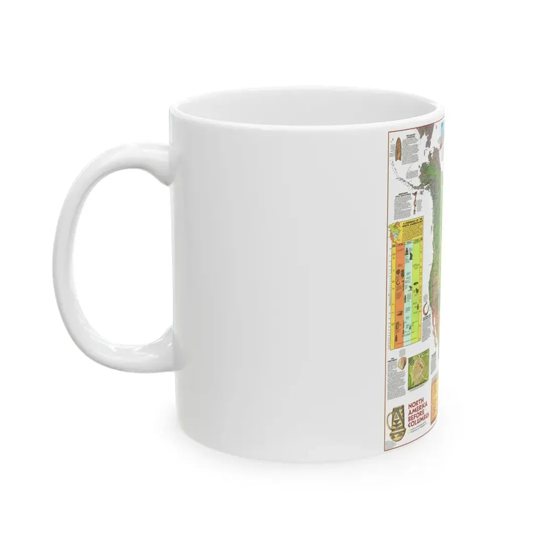 North America - Before Columbus (1972) (Map) White Coffee Mug - Go Mug Yourself