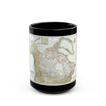 North America - Canada, Alaska, Greenland (1947) (Map) Black Coffee Mug-15oz-Go Mug Yourself