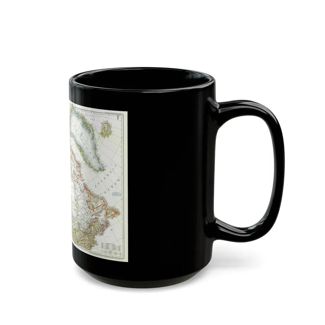 North America - Canada, Alaska, Greenland (1947) (Map) Black Coffee Mug - Go Mug Yourself