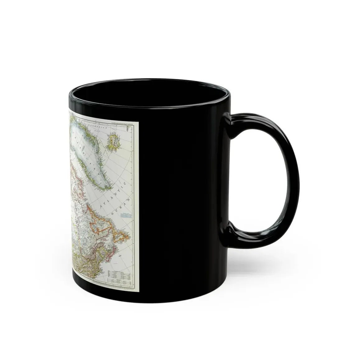North America - Canada, Alaska, Greenland (1947) (Map) Black Coffee Mug - Go Mug Yourself
