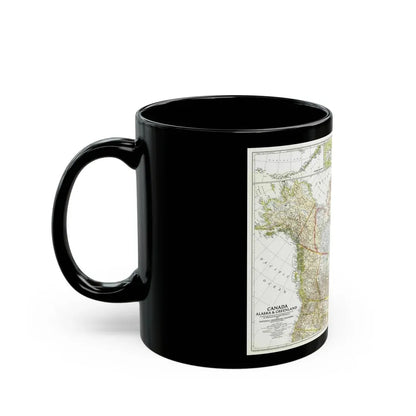 North America - Canada, Alaska, Greenland (1947) (Map) Black Coffee Mug - Go Mug Yourself