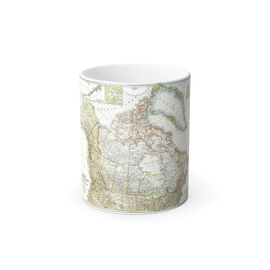 North America - Canada, Alaska, Greenland (1947) (Map) Color Changing Mug 11oz Default Title - Go Mug Yourself