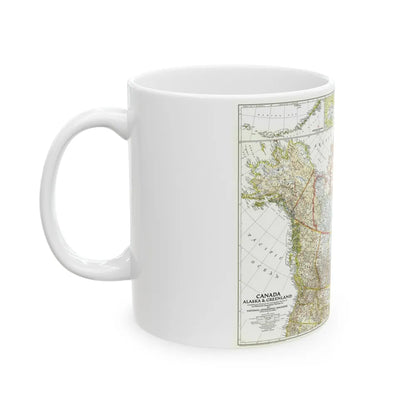 North America - Canada, Alaska, Greenland (1947) (Map) White Coffee Mug-Go Mug Yourself