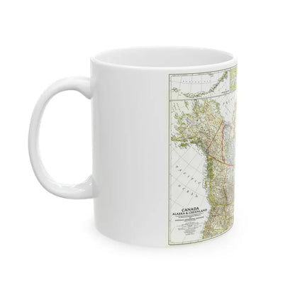 North America - Canada, Alaska, Greenland (1947) (Map) White Coffee Mug - Go Mug Yourself
