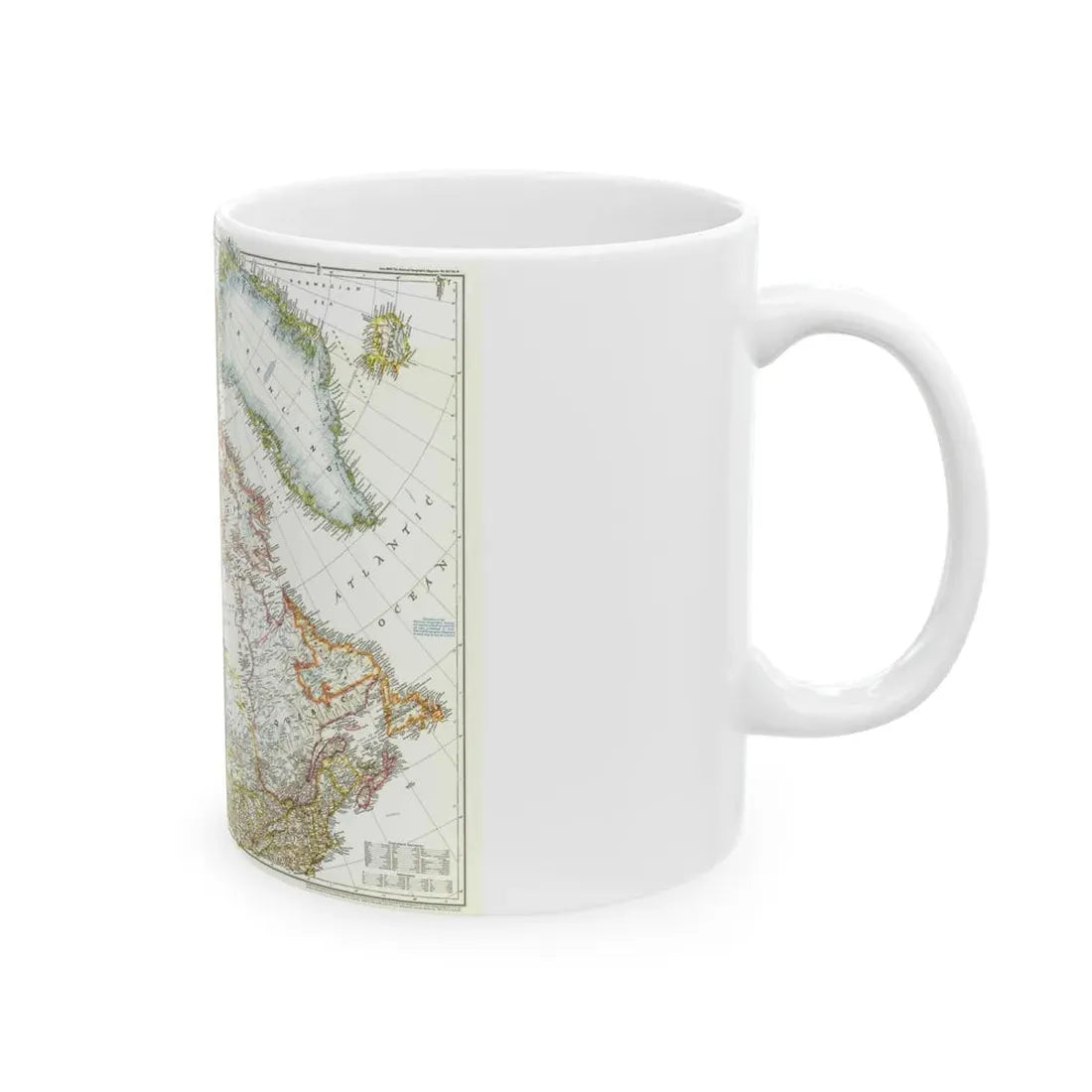 North America - Canada, Alaska, Greenland (1947) (Map) White Coffee Mug - Go Mug Yourself