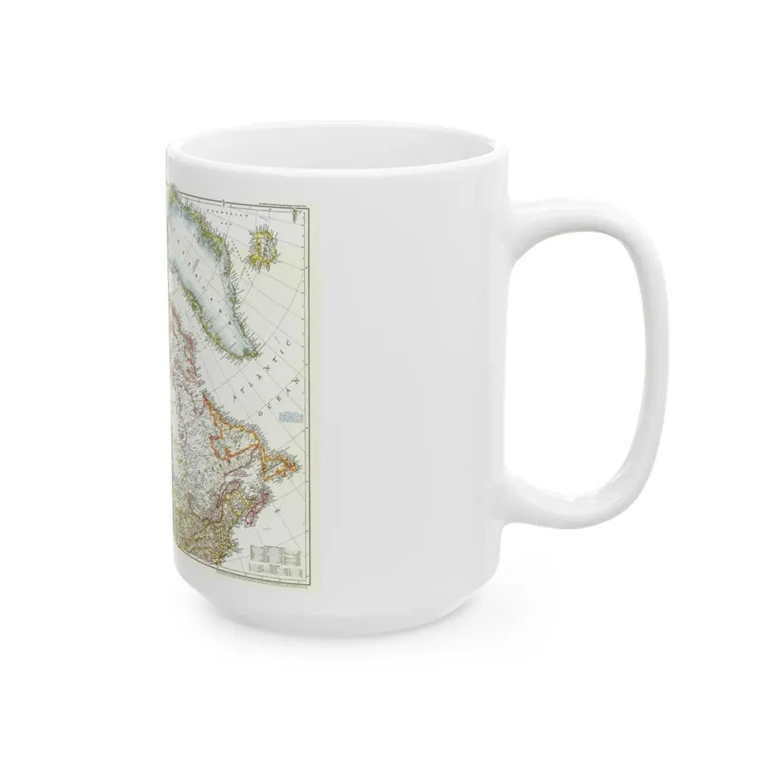 North America - Canada, Alaska, Greenland (1947) (Map) White Coffee Mug - Go Mug Yourself