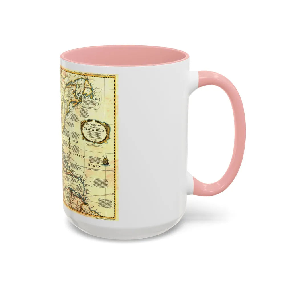 North America - Colonization and Trade (1977) (Map) Accent Coffee Mug - Go Mug Yourself