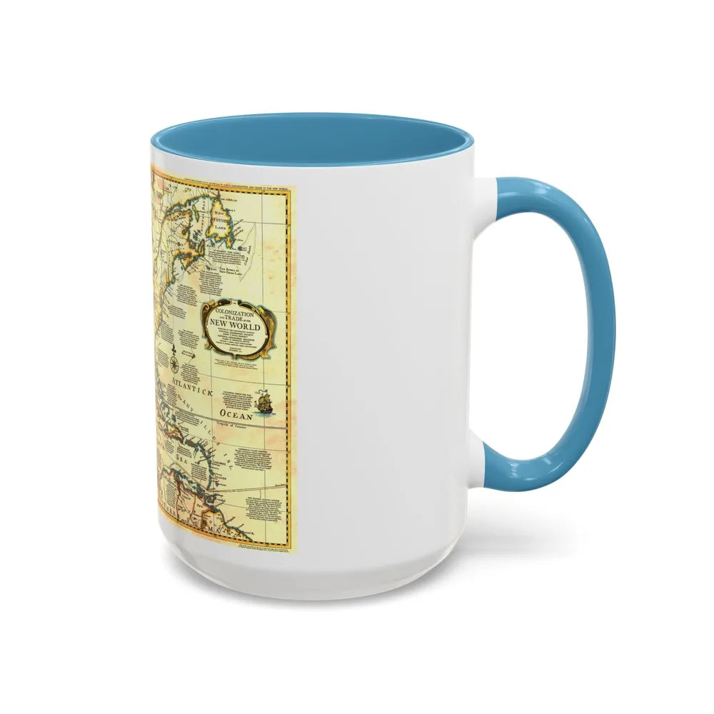 North America - Colonization and Trade (1977) (Map) Accent Coffee Mug - Go Mug Yourself