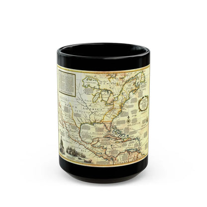 North America - Colonization and Trade (1977) (Map) Black Coffee Mug-15oz-Go Mug Yourself