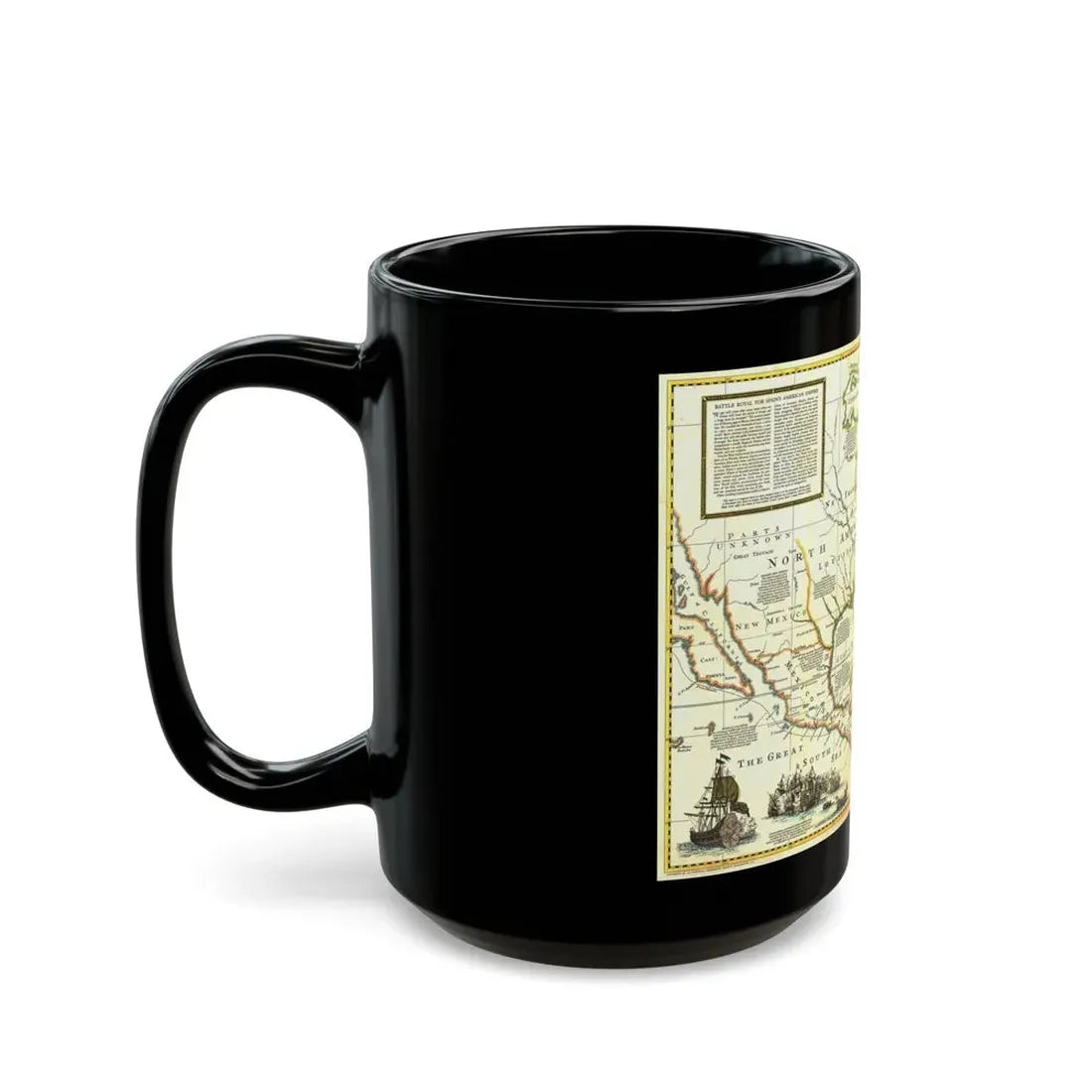 North America - Colonization and Trade (1977) (Map) Black Coffee Mug - Go Mug Yourself