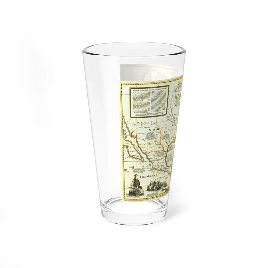 North America - Colonization and Trade (1977) (Map) Pint Glass 16oz - Go Mug Yourself